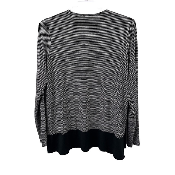 J.Jill Wearever Collection Striped Jersey Knit Cardigan Top - Picture 2 of 6